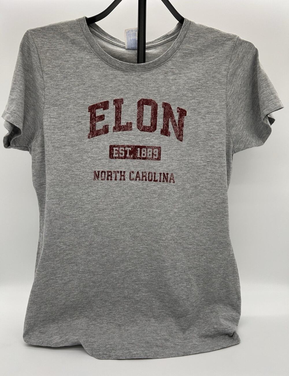 Port & Company Women's M Gray Elon Est. 1889 North Carolina Crew Neck Tee